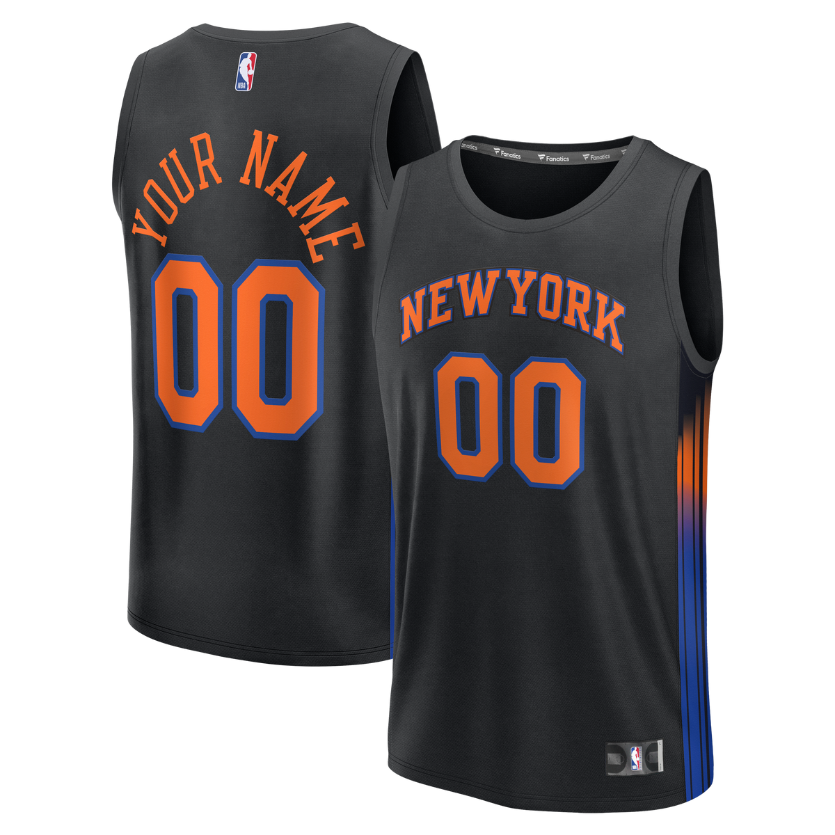 Youth New York Knicks Fanatics Black Fast Break Custom Jersey - Statement Edition