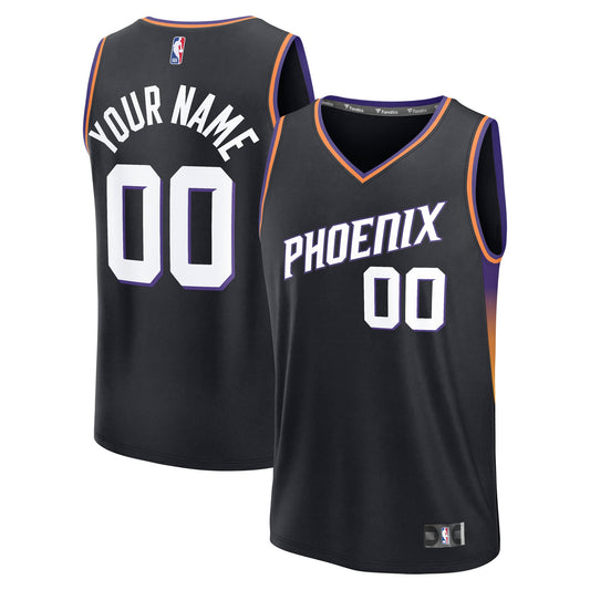 Youth Phoenix Suns Fanatics Black Fast Break Custom Jersey - Statement Edition