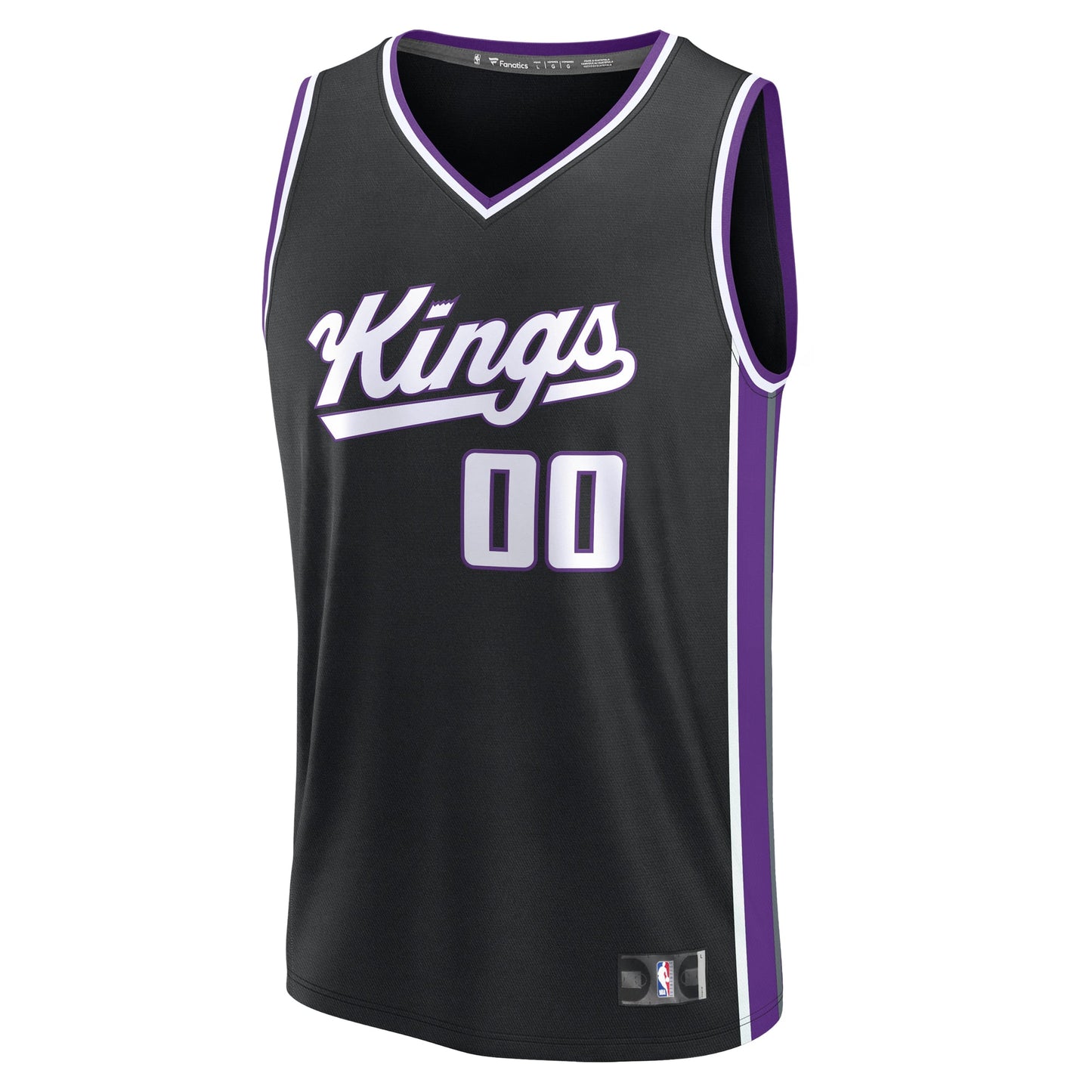 Youth Sacramento Kings Fanatics Black Fast Break Custom Replica Jersey - Icon Edition