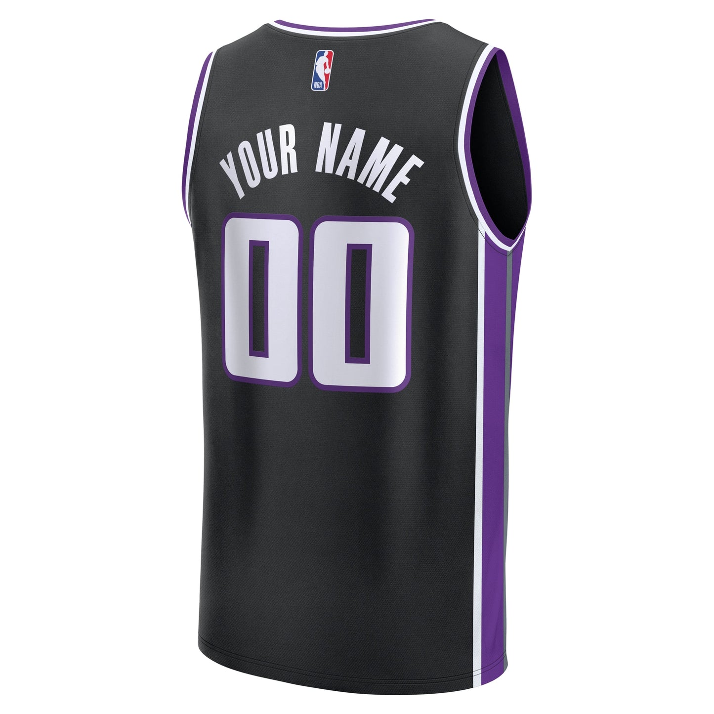 Youth Sacramento Kings Fanatics Black Fast Break Custom Replica Jersey - Icon Edition