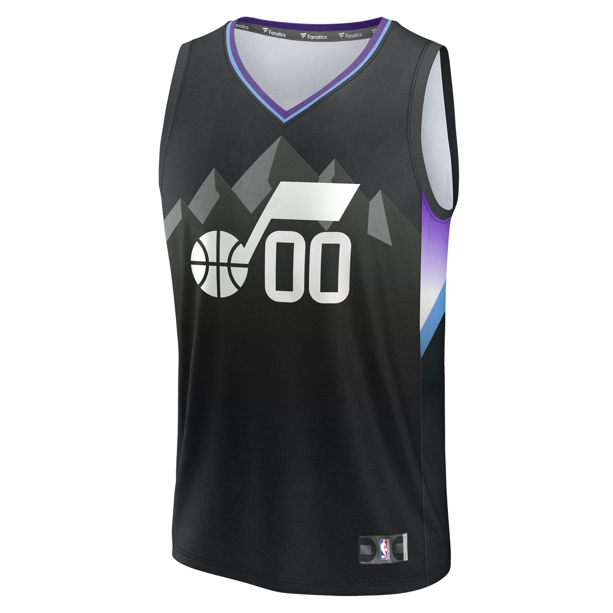 Youth Utah Jazz Fanatics Black Fast Break Custom Replica Jersey - Statement Edition