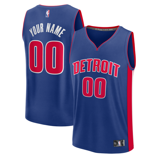 Youth Detroit Pistons Fanatics Blue Fast Break Custom Jersey - Icon Edition