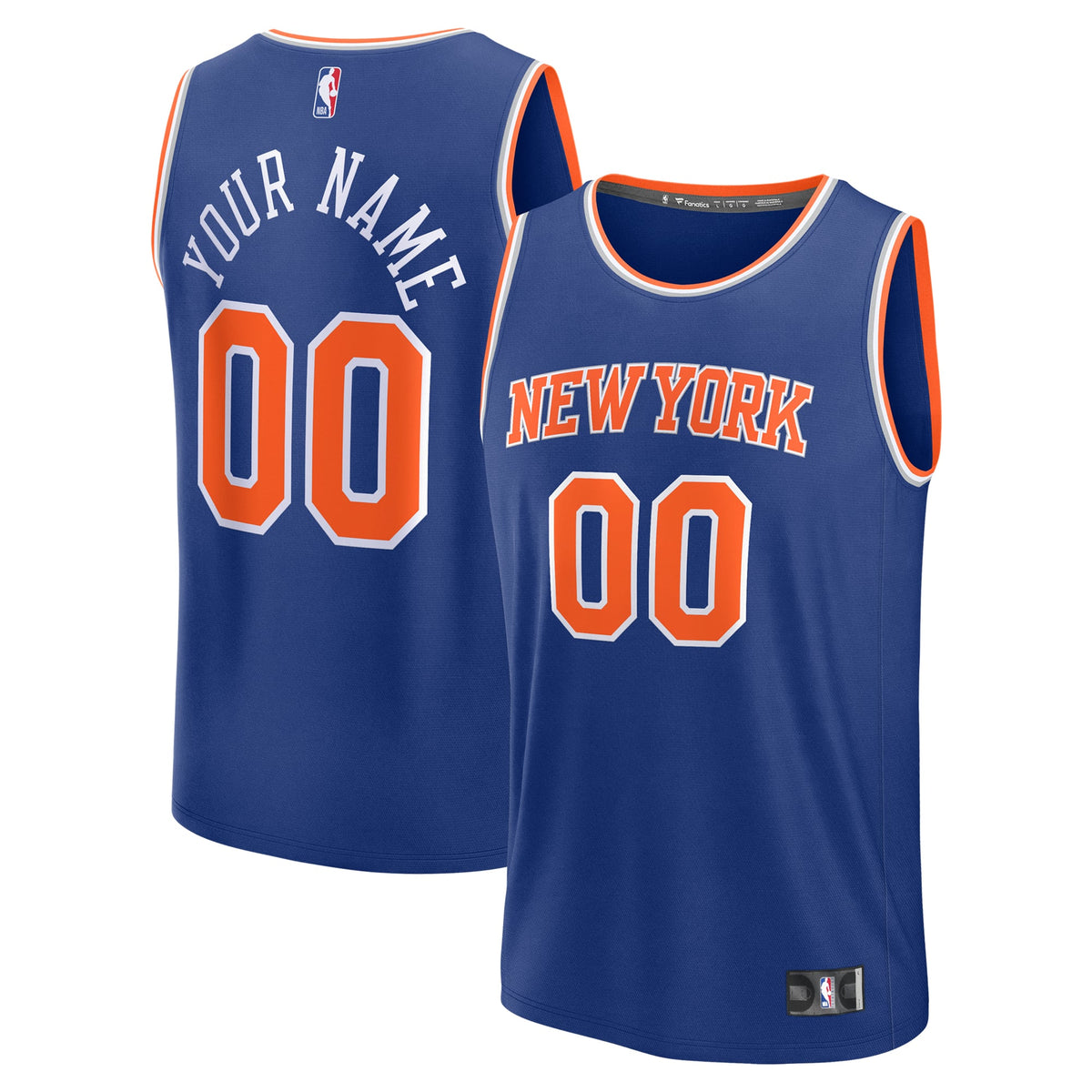 Youth New York Knicks Fanatics Blue Fast Break Custom Replica Jersey - Icon Edition
