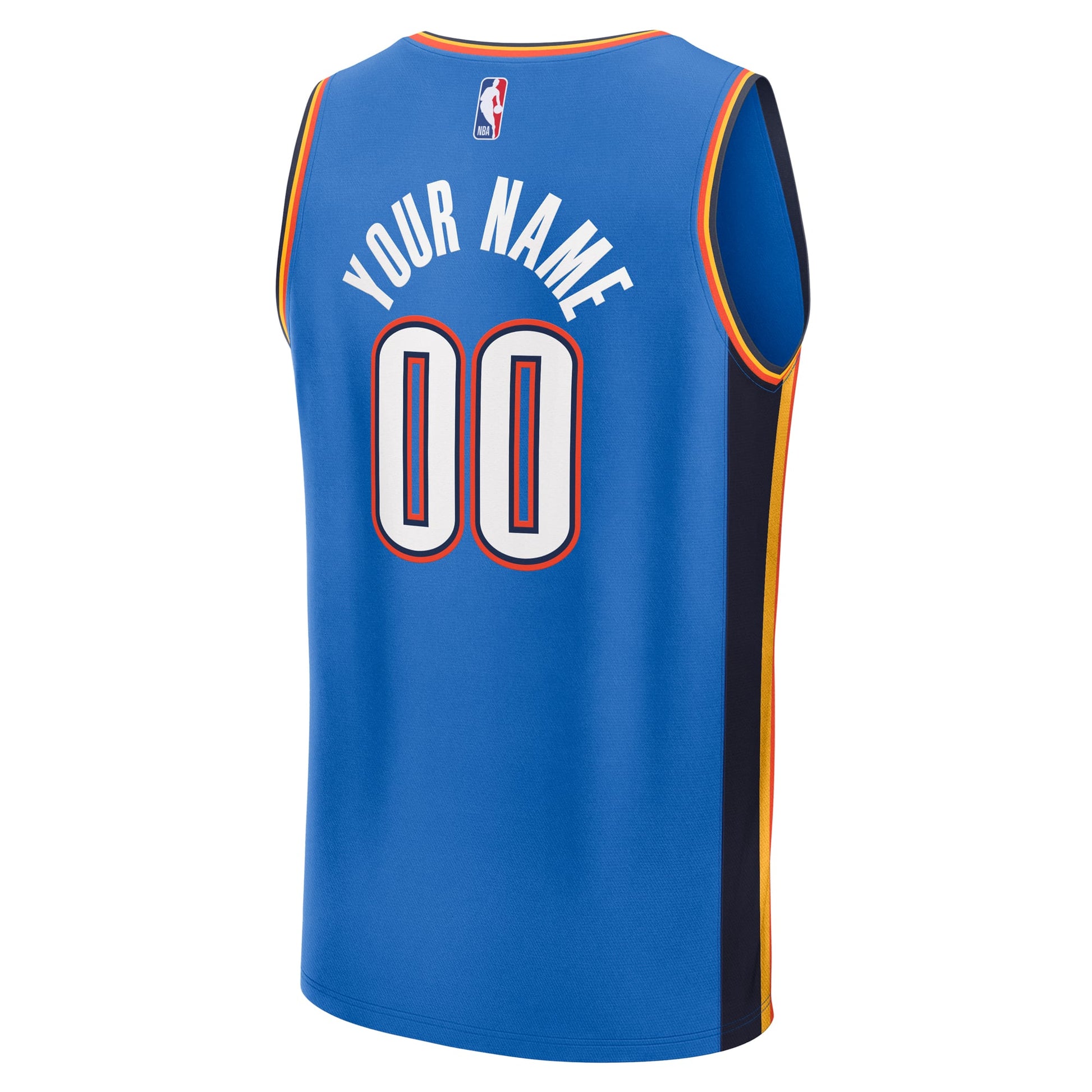 Youth Oklahoma City Thunder Fanatics Blue Fast Break Custom Replica Jersey - Icon Edition