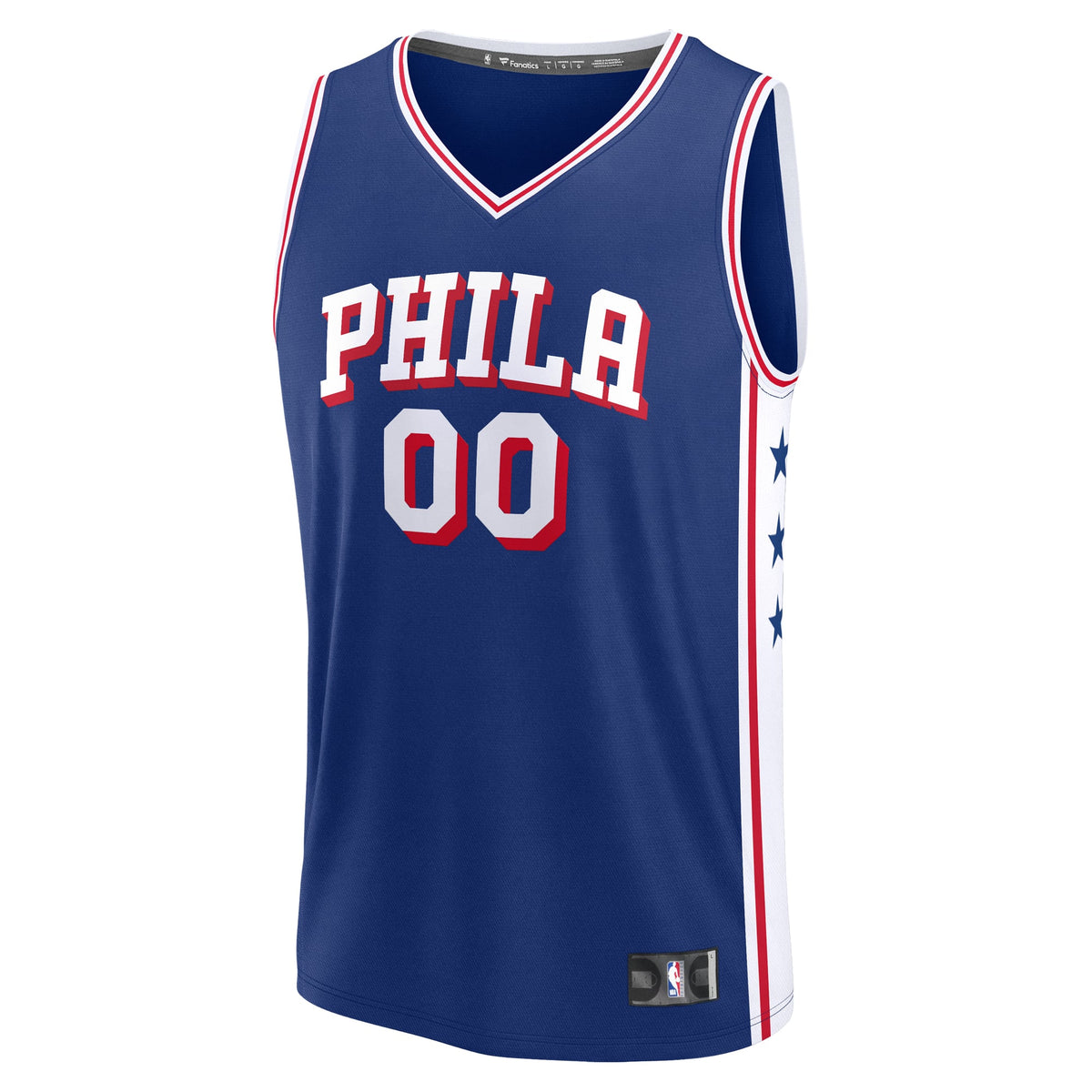 Youth Philadelphia 76ers Fanatics Blue Fast Break Custom Replica Jersey - Icon Edition