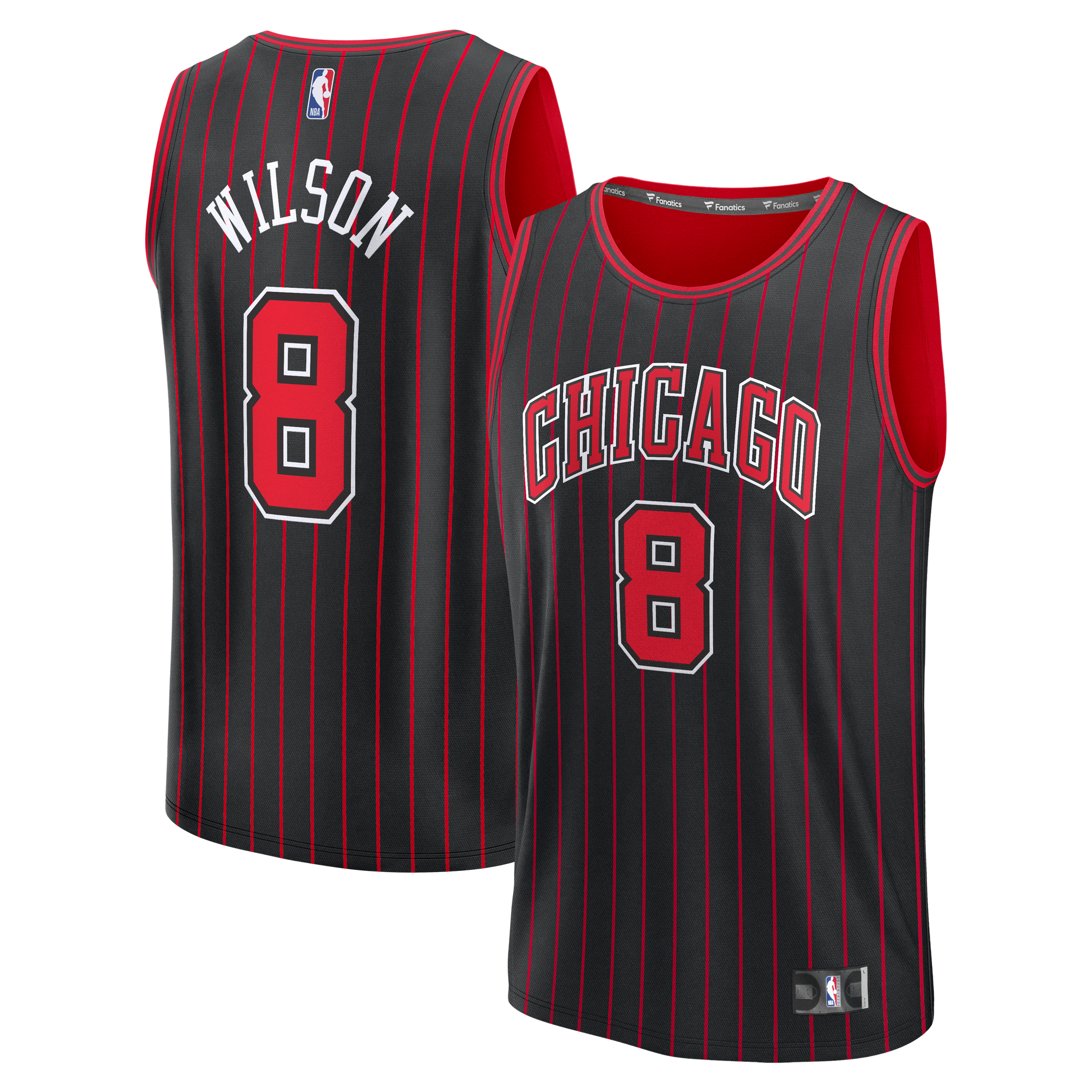 Youth Chicago Bulls Caleb Wilson Fanatics Black Fast Break Replica Jersey - Statement Edition