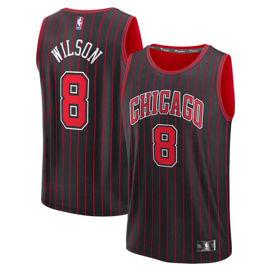 Youth Chicago Bulls Caleb Wilson Fanatics Black Fast Break Replica Jersey - Statement Edition