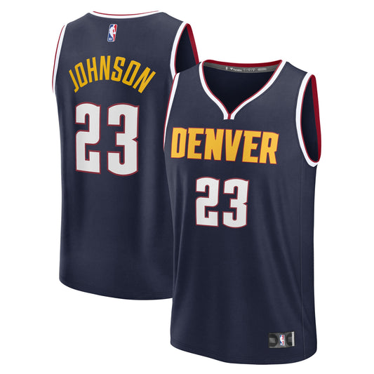 Youth Denver Nuggets Cameron Johnson Fanatics Navy Fast Break Replica Jersey - Icon Edition