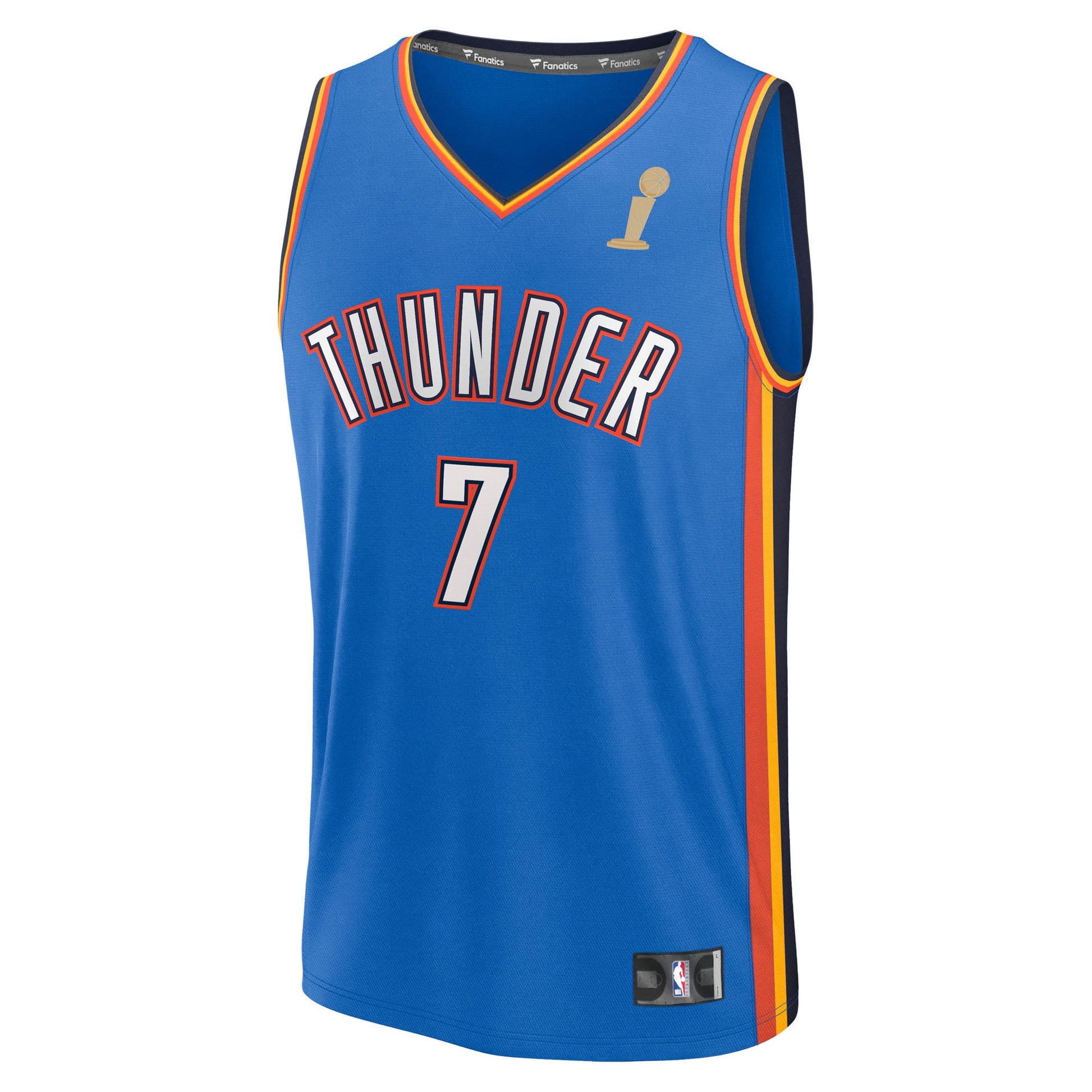 Youth Oklahoma City Thunder Chet Holmgren Fanatics Blue 2025 NBA Finals Champions Fast Break Replica Player Jersey - Icon Edition