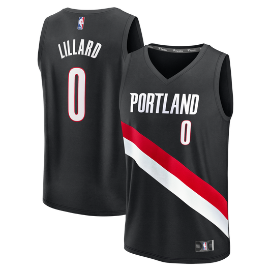 Youth Portland Trail Blazers Damian Lillard Fanatics Black Fast Break Replica Jersey - Icon Edition