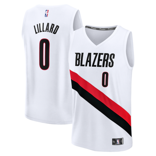 Youth Portland Trail Blazers Damian Lillard Fanatics White Fast Break Replica Jersey - Association Edition