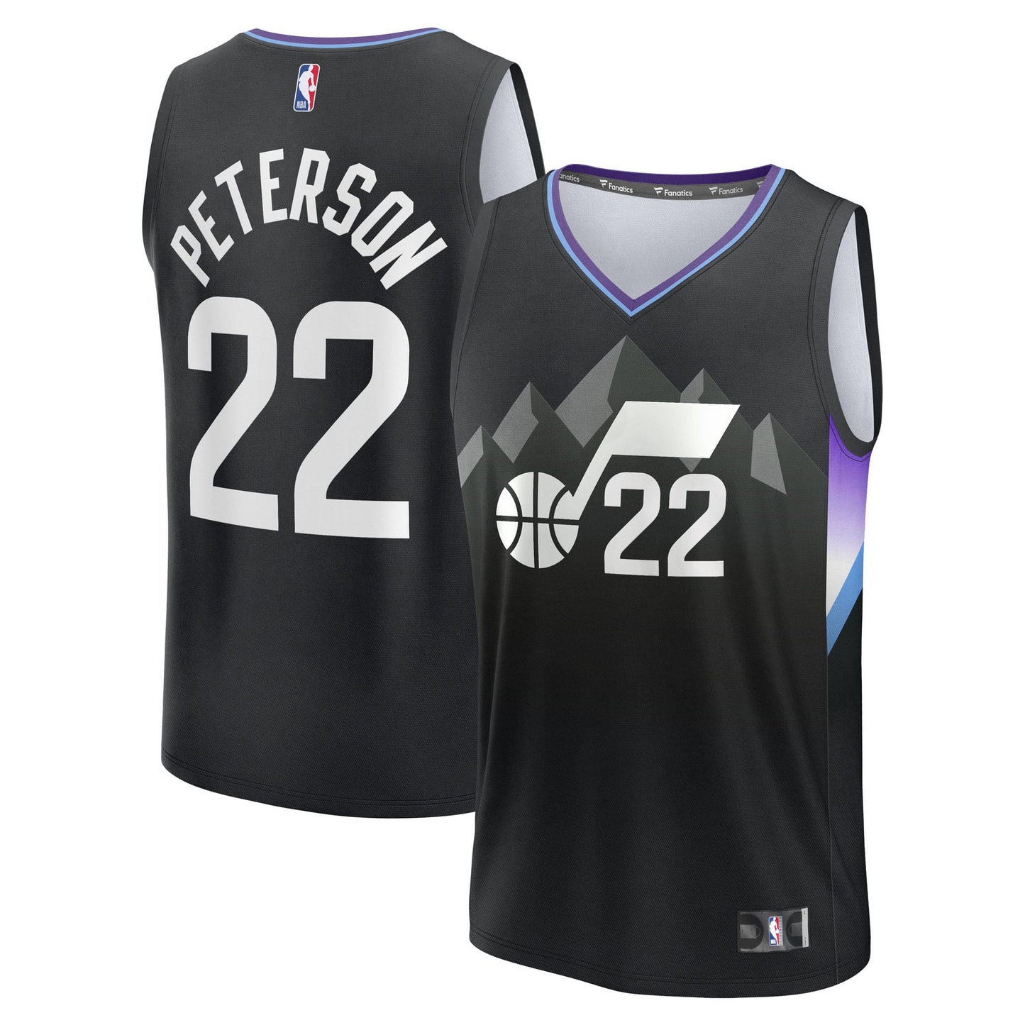 Youth Utah Jazz Darryn Peterson Fanatics Black Fast Break Replica Jersey - Statement Edition