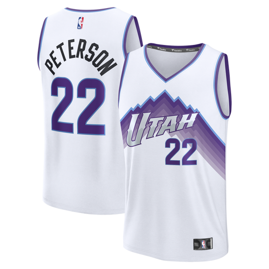 Youth Utah Jazz Darryn Peterson Fanatics White Fast Break Replica Jersey - Association Edition