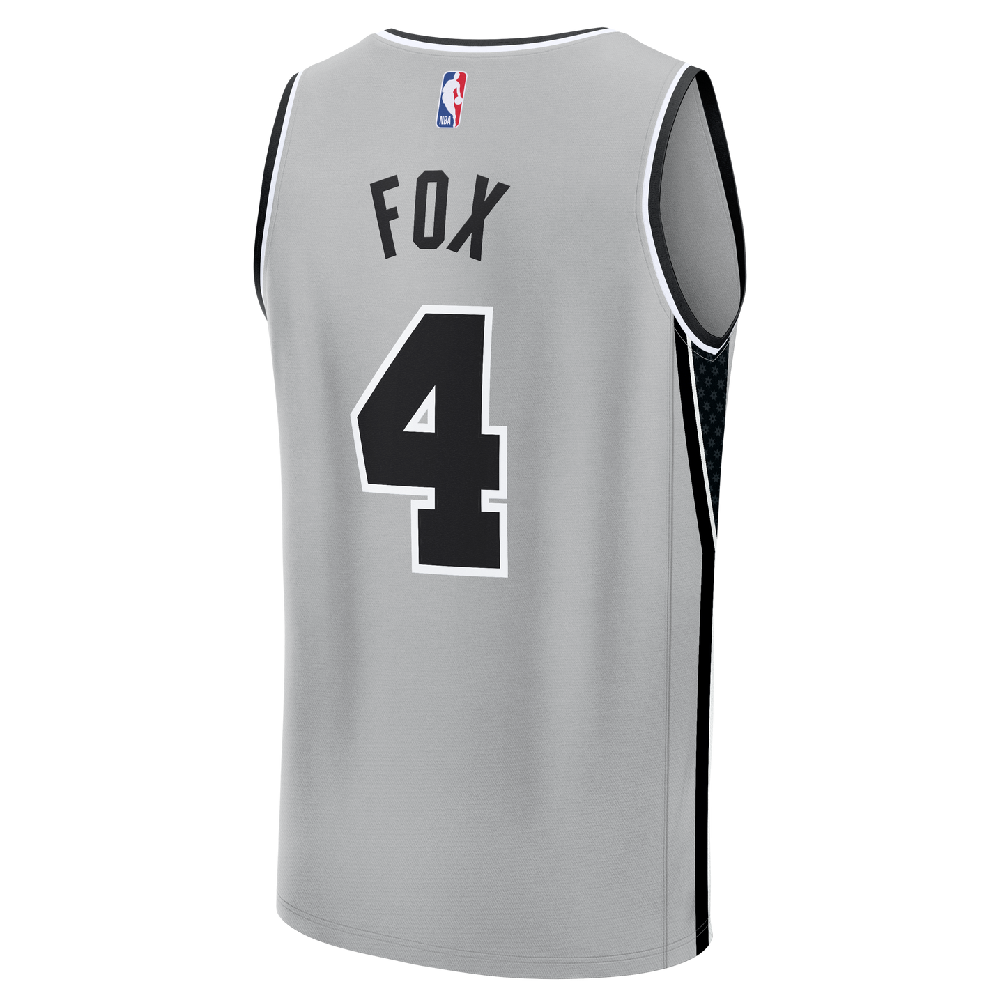 Youth San Antonio Spurs De'Aaron Fox Fanatics Silver Fast Break Jersey - Statement Edition
