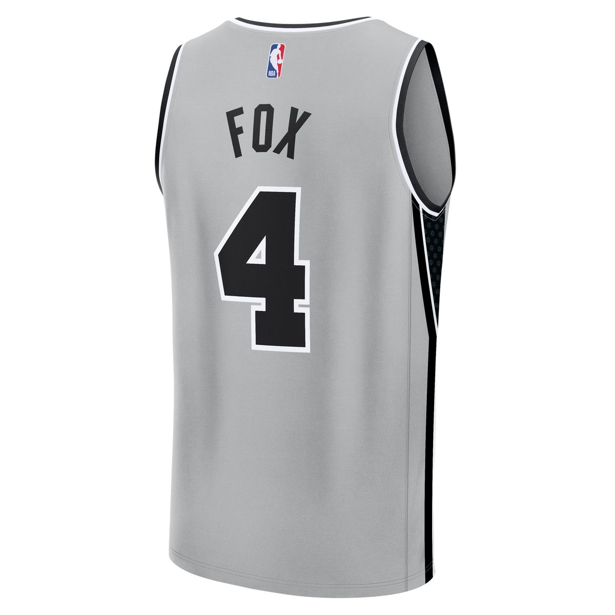 Youth San Antonio Spurs De'Aaron Fox Fanatics Silver Fast Break Jersey - Statement Edition