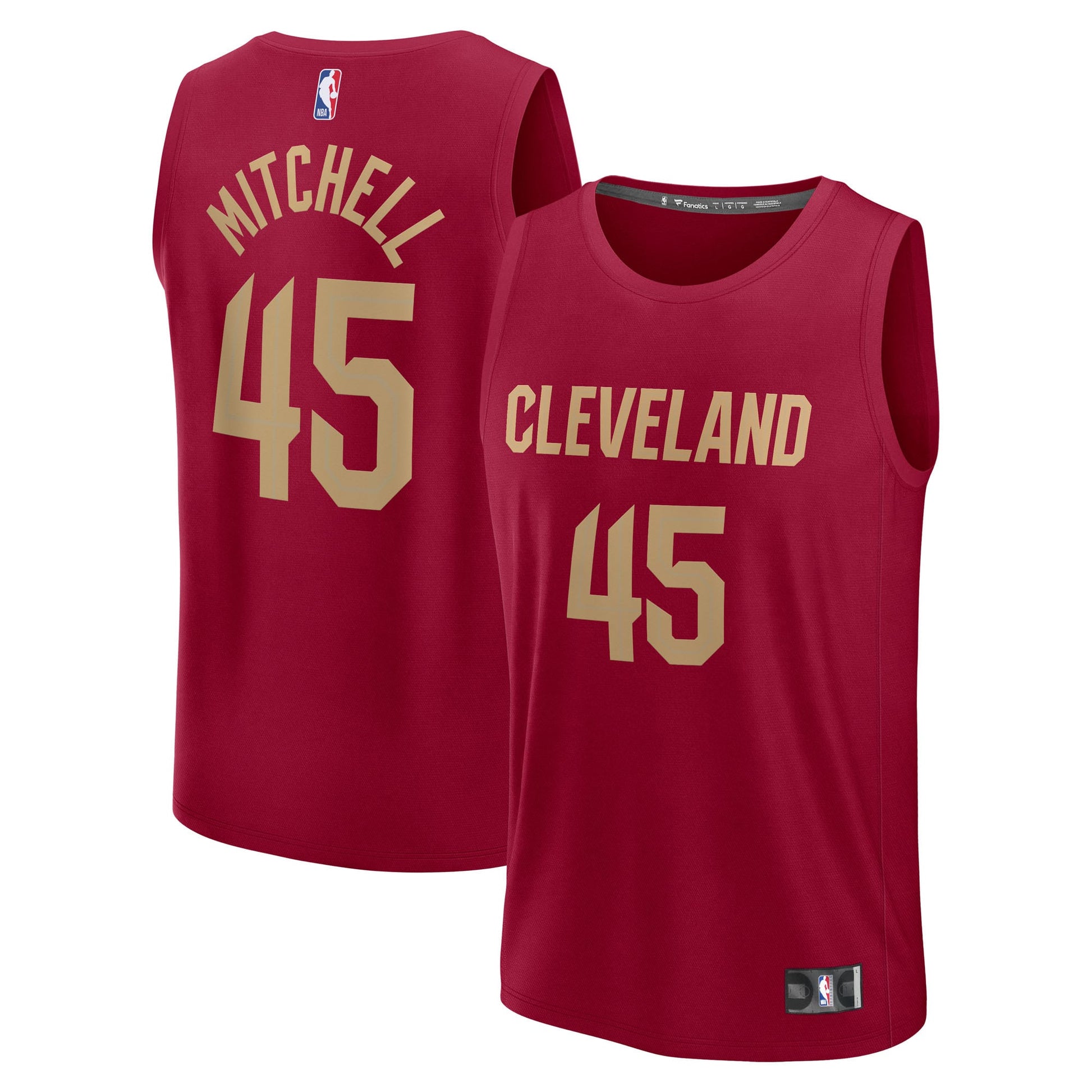 Youth Cleveland Cavaliers Donovan Mitchell Fanatics Wine Fast Break Replica Player Jersey - Icon Edition