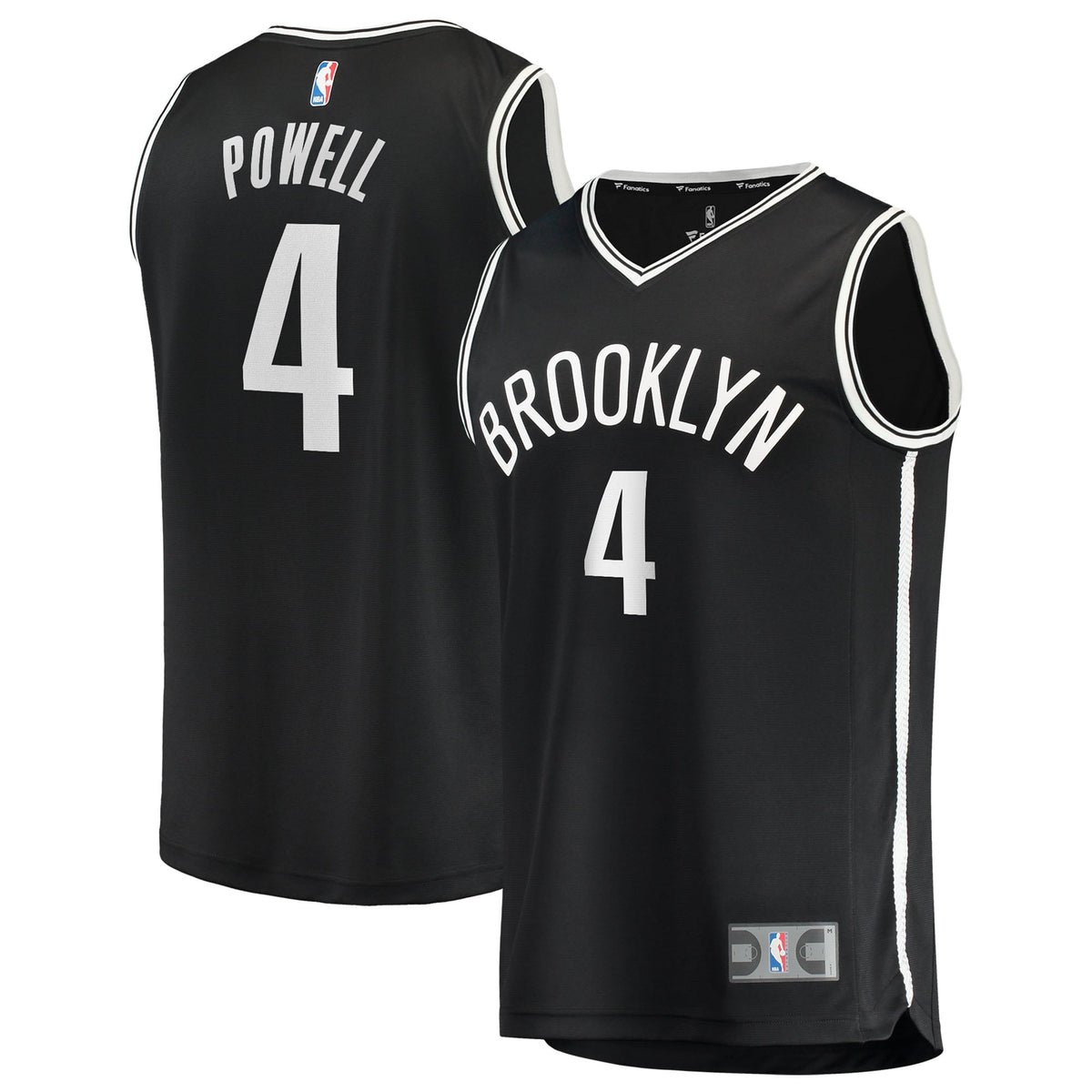 Youth Brooklyn Nets Drake Powell Fanatics Black Fast Break Replica Jersey - Icon Edition