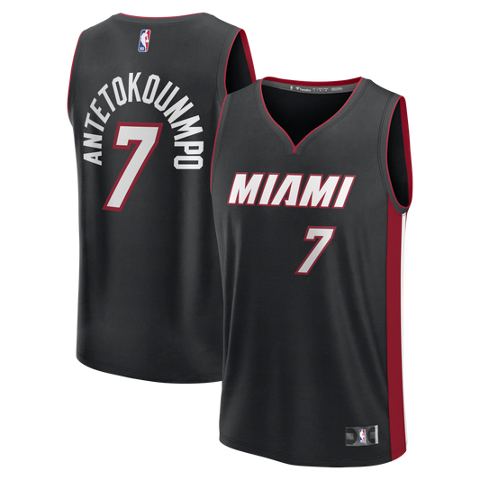 Youth Miami Heat Giannis Antetokounmpo Fanatics Black Fast Break Replica Jersey - Icon Edition