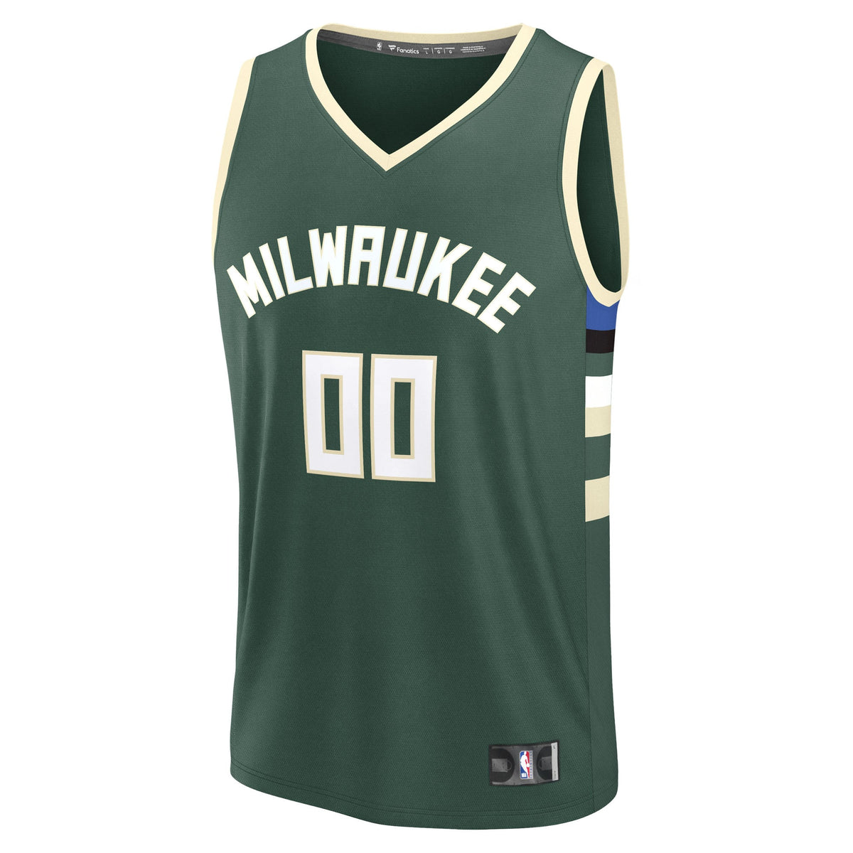 Youth Milwaukee Bucks Fanatics Green Fast Break Custom Replica Jersey - Icon Edition