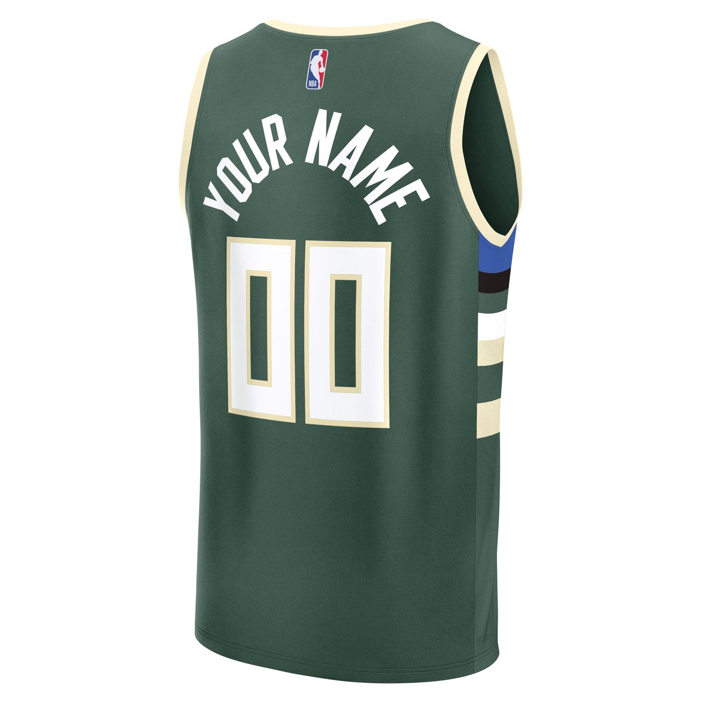Youth Milwaukee Bucks Fanatics Green Fast Break Custom Replica Jersey - Icon Edition