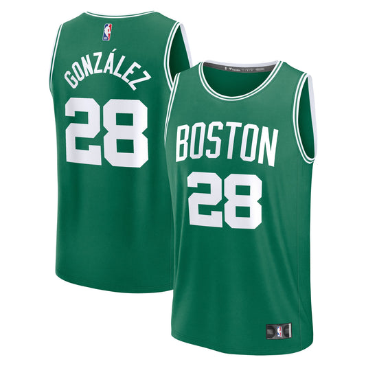Youth Boston Celtics Hugo Gonzalez Fanatics Kelly Green 2025 NBA Draft First Round Pick Fast Break Replica Jersey - Icon Edition