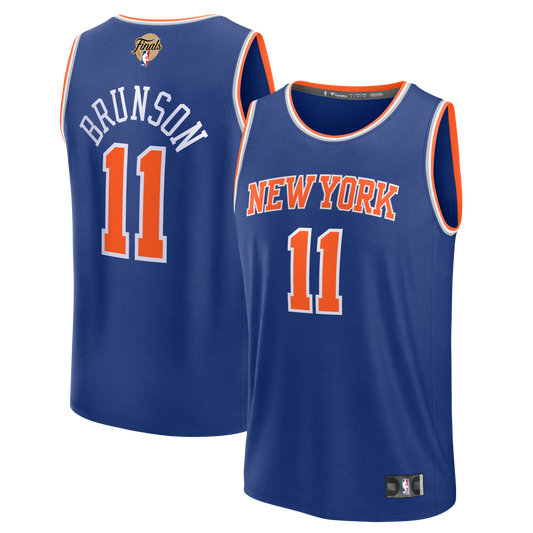Youth New York Knicks Jalen Brunson Fanatics Blue 2026 NBA Finals Patch Fast Break Jersey - Icon Edition