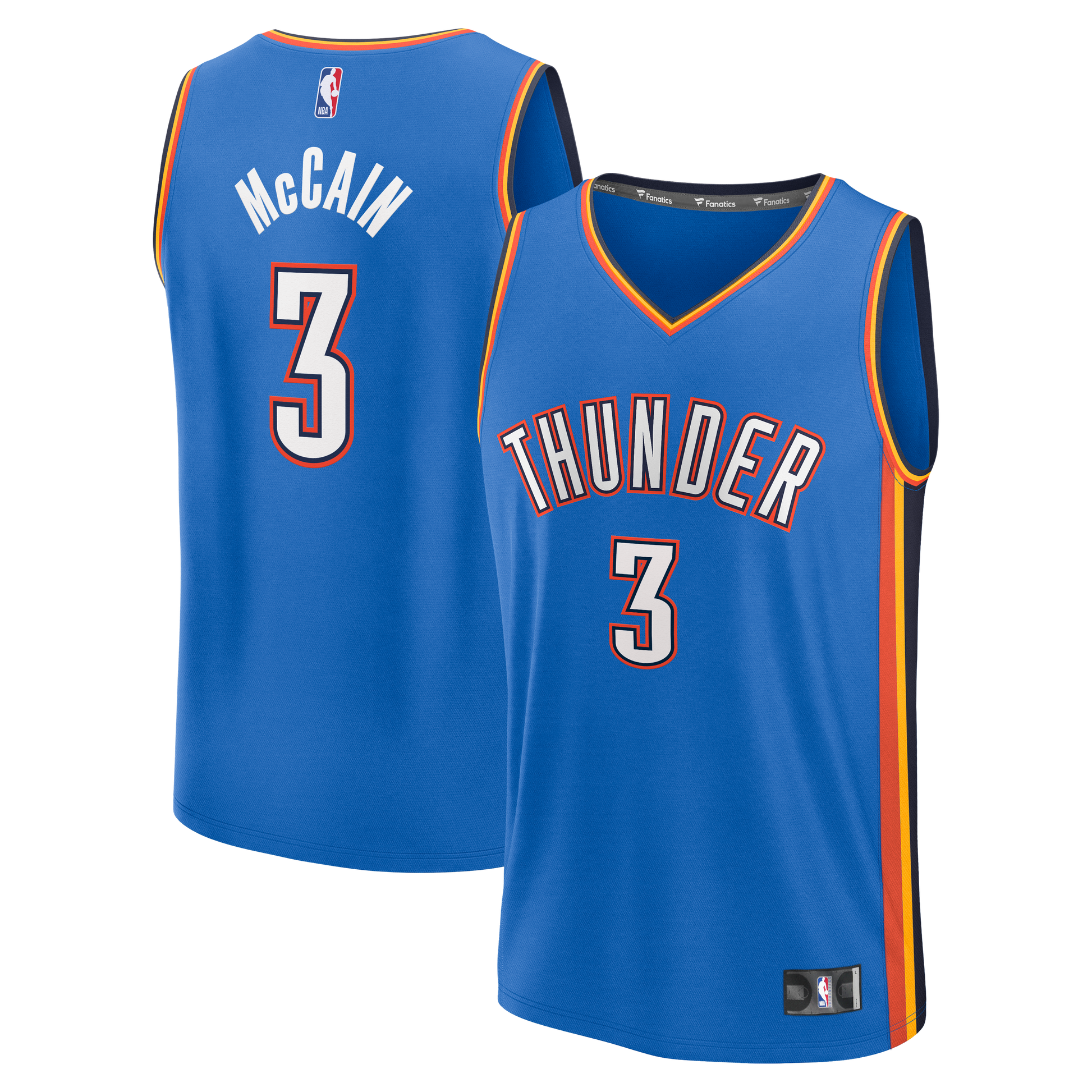 Youth Oklahoma City Thunder Jared McCain Fanatics Blue Fast Break Replica Jersey - Icon Edition