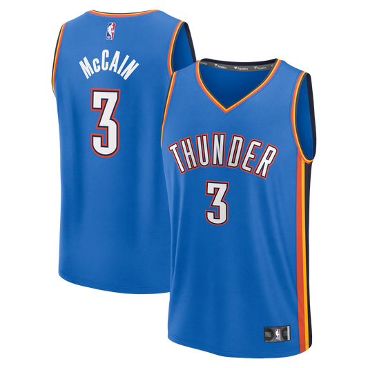 Youth Oklahoma City Thunder Jared McCain Fanatics Blue Fast Break Replica Jersey - Icon Edition