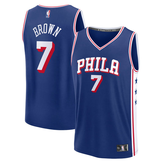 Youth Philadelphia 76ers Jaylen Brown Fanatics Royal Fast Break Replica Jersey - Icon Edition