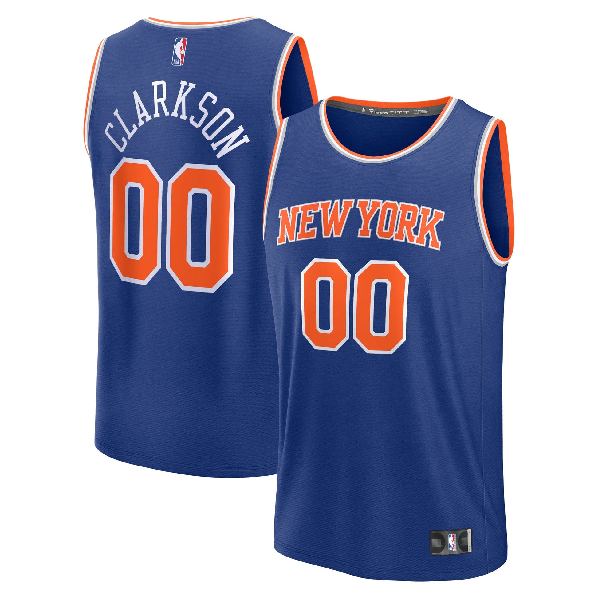 Youth New York Knicks Jordan Clarkson Fanatics Blue Fast Break Replica Player Jersey - Icon Edition