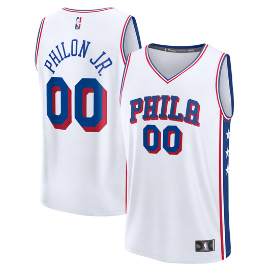Youth Philadelphia 76ers Labaron Philon Jr. Fanatics White Fast Break Replica Jersey - Association Edition