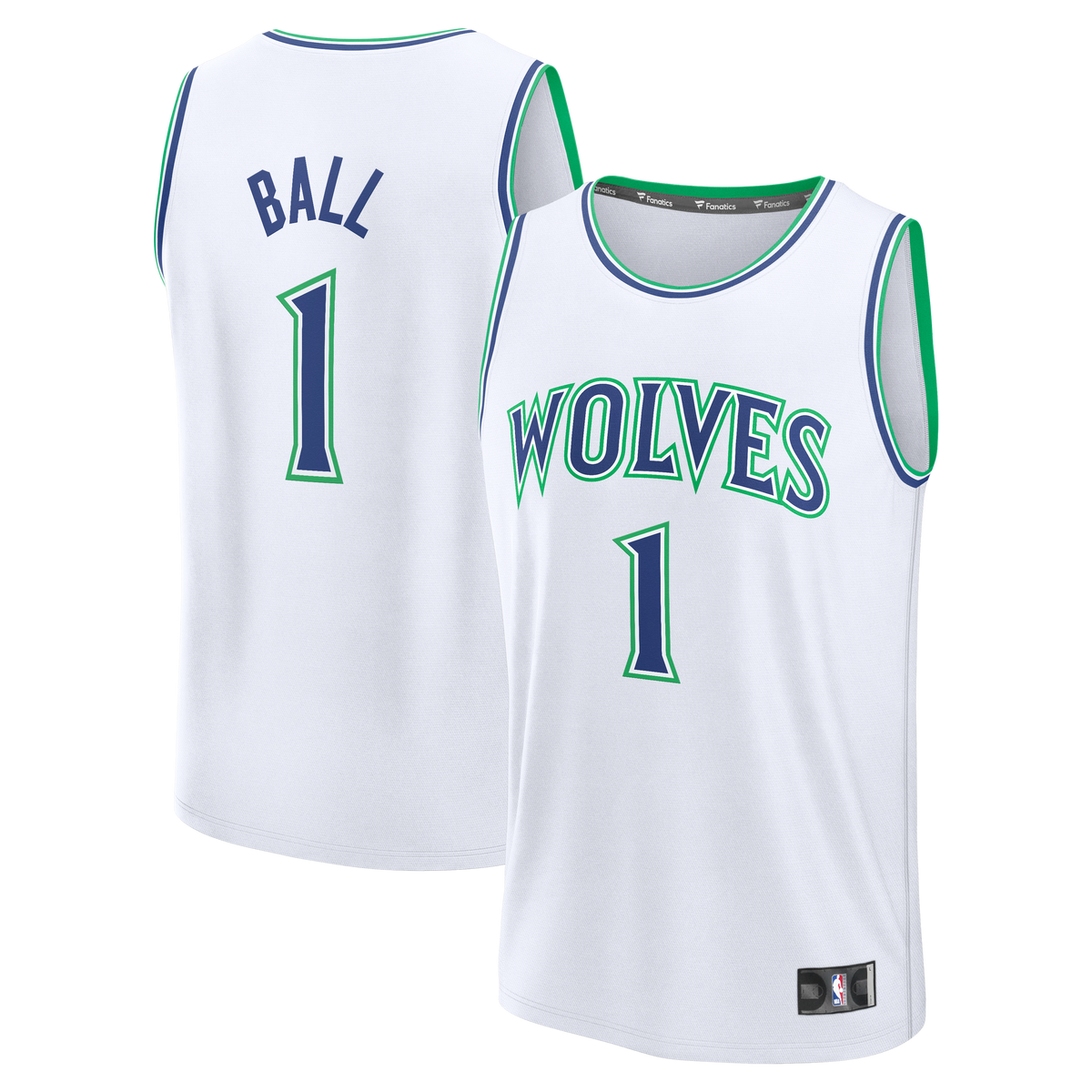 Youth Minnesota Timberwolves LaMelo Ball Fanatics White Fast Break Jersey - Association Edition