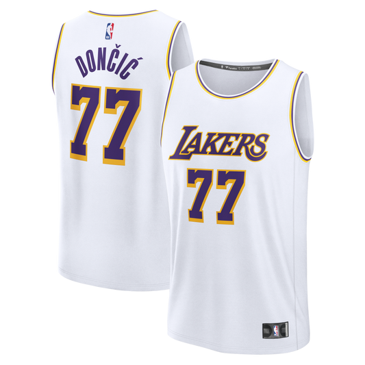 Youth Los Angeles Lakers Luka Dončić Fanatics White Fast Break Replica Jersey - Association Edition