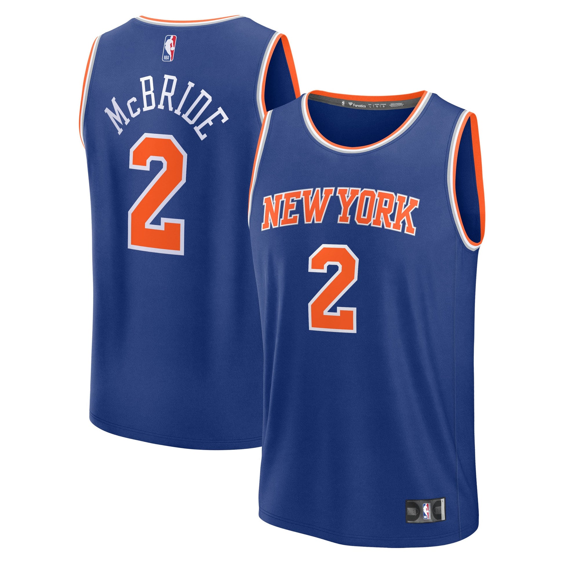 Youth New York Knicks Miles McBride Fanatics Blue Fast Break Replica Jersey - Icon Edition