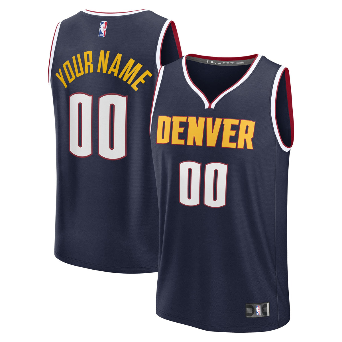 Youth Denver Nuggets Fanatics Navy Fast Break Custom Replica Jersey - Icon Edition