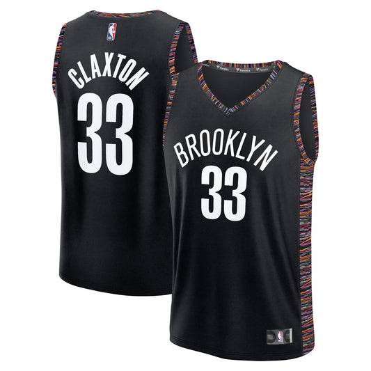 Youth Brooklyn Nets Nic Claxton Fanatics Black Fast Break Jersey - City Edition