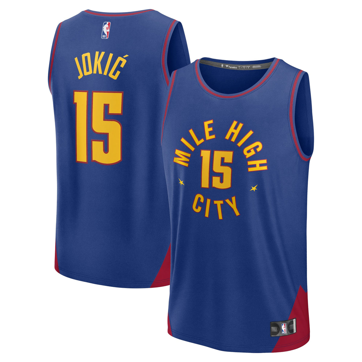 Youth Denver Nuggets Nikola Jokic Fanatics Blue Fast Break Replica Player Jersey - Statement Edition