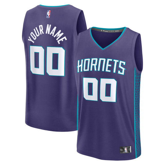 Youth Charlotte Hornets Fanatics Purple Fast Break Custom Jersey - Statement Edition