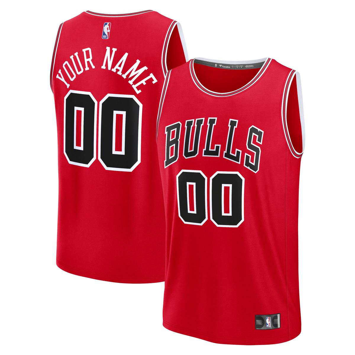 Youth Chicago Bulls Fanatics Red Fast Break Custom Jersey - Icon Edition