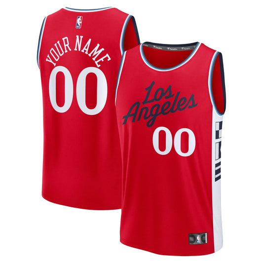 Youth LA Clippers Fanatics Red Fast Break Custom Replica Jersey - Statement Edition