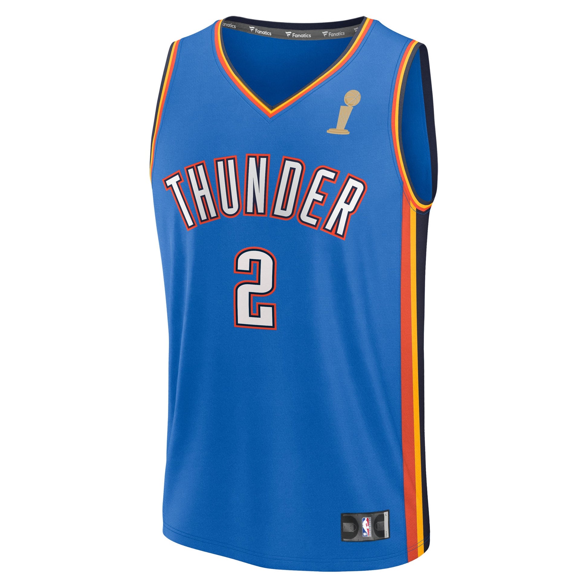 Youth Oklahoma City Thunder Shai Gilgeous-Alexander Fanatics Blue 2025 NBA Finals Champions Fast Break Replica Player Jersey - Icon Edition