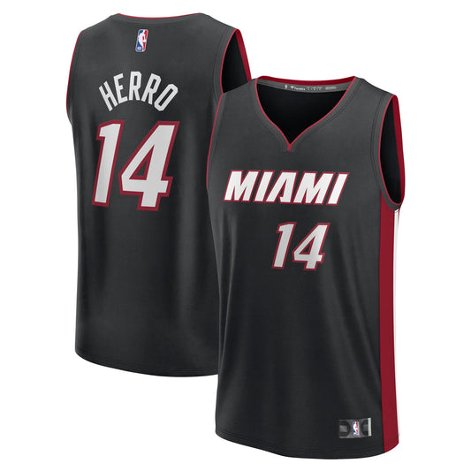 Youth Miami Heat Tyler Herro Fanatics Black Fast Break Replica Player Jersey - Icon Edition