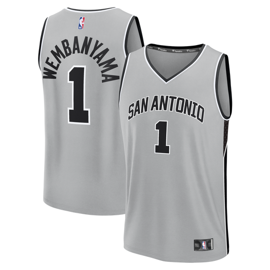 Youth San Antonio Spurs Victor Wembanyama Fanatics Silver Fast Break Jersey - Statement Edition
