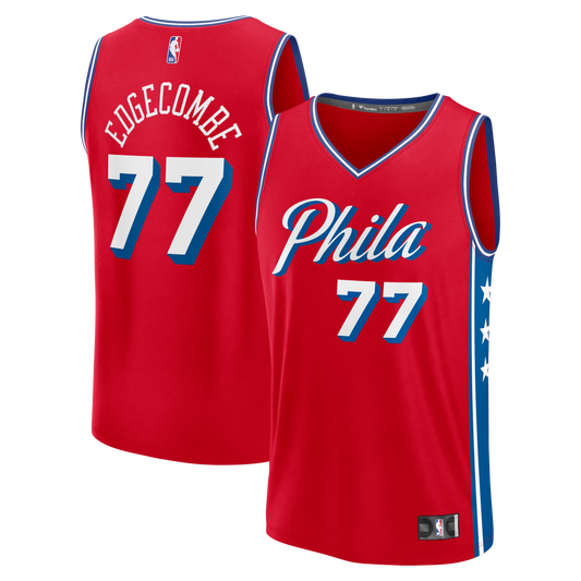 Youth Philadelphia 76ers VJ Edgecombe Fanatics Red Fast Break Replica Jersey - Statement Edition