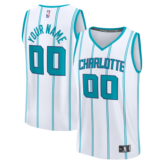 Youth Charlotte Hornets Fanatics White Fast Break Custom Jersey - Association Edition