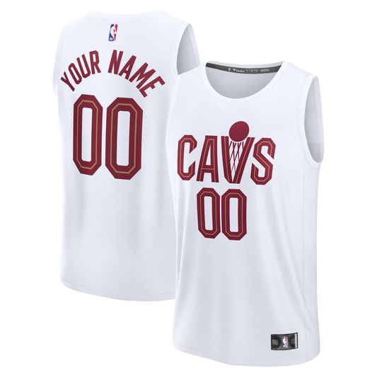 Youth Cleveland Cavaliers Fanatics White Fastbreak Custom Jersey - Association Edition