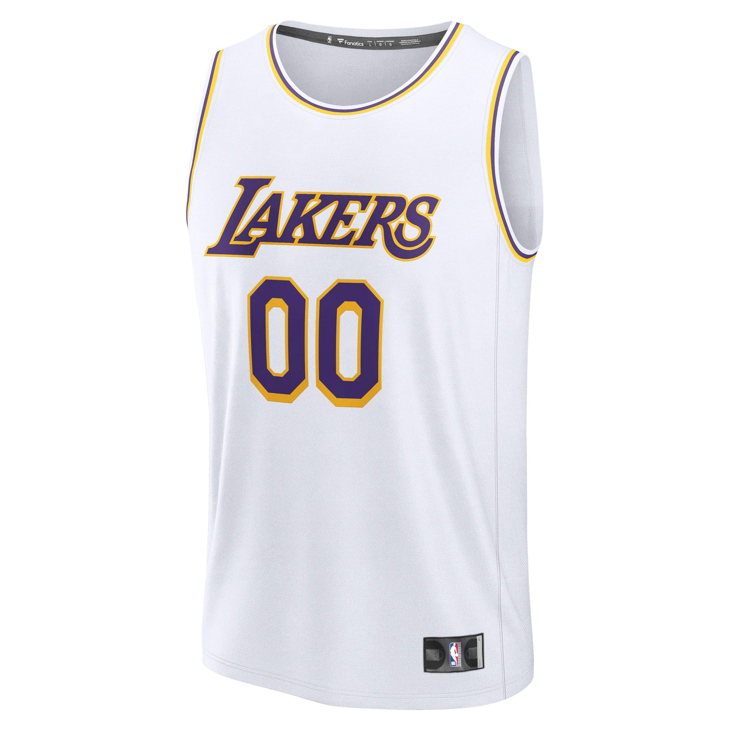 Youth Los Angeles Lakers Fanatics White Fast Break Custom Replica Jersey - Association Edition