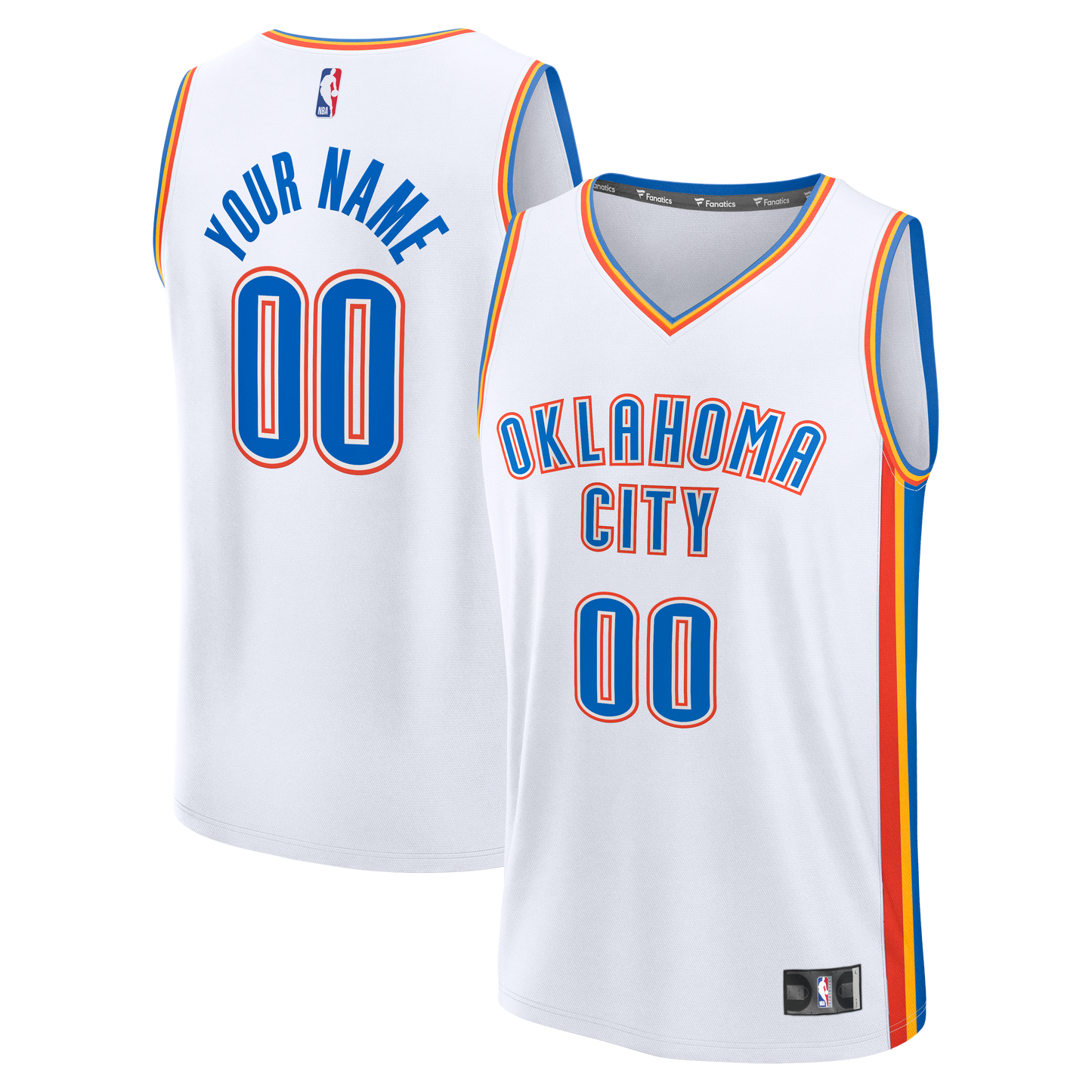 Youth Oklahoma City Thunder Fanatics White Fast Break Custom Jersey - Association Edition