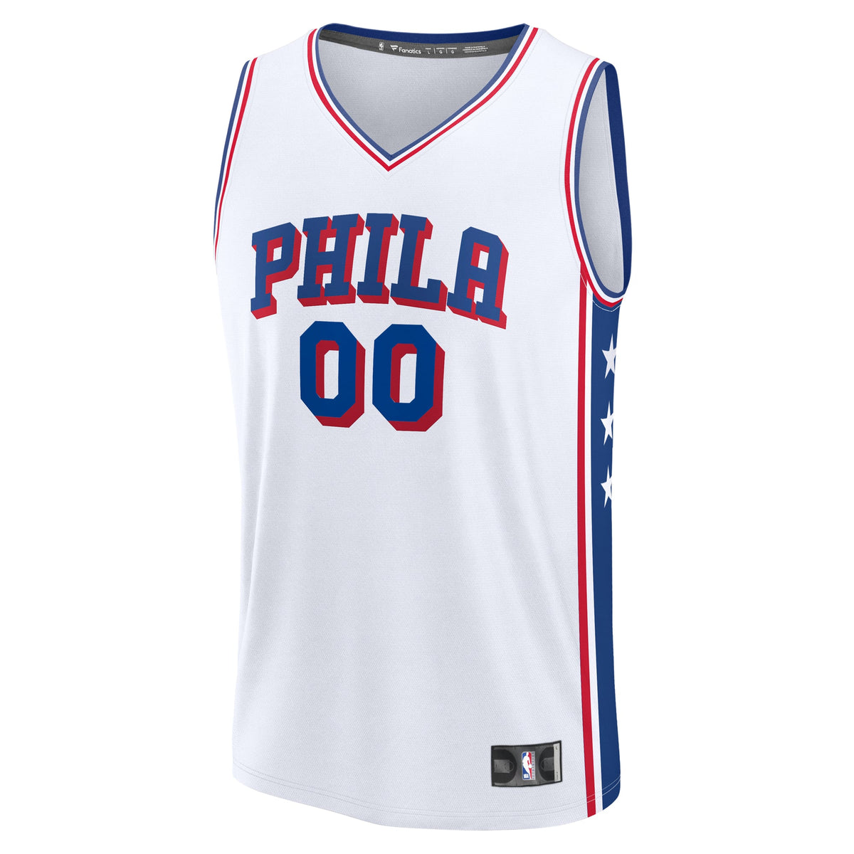 Youth Philadelphia 76ers Fanatics White Fast Break Custom Replica Jersey - Association Edition