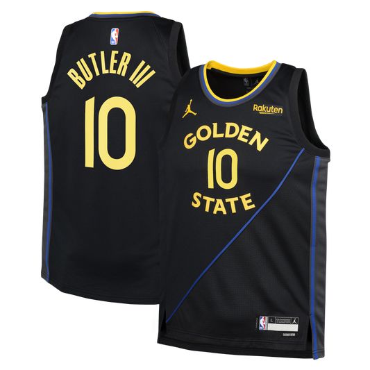 Youth Golden State Warriors Jimmy Butler III Jordan Brand Black Swingman Jersey - Statement Edition
